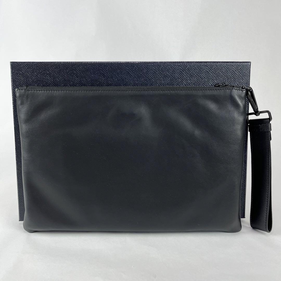 【美品 箱付】PRADA プラダ オールレザー セカンドバッグ クラッチバッグ 画像4