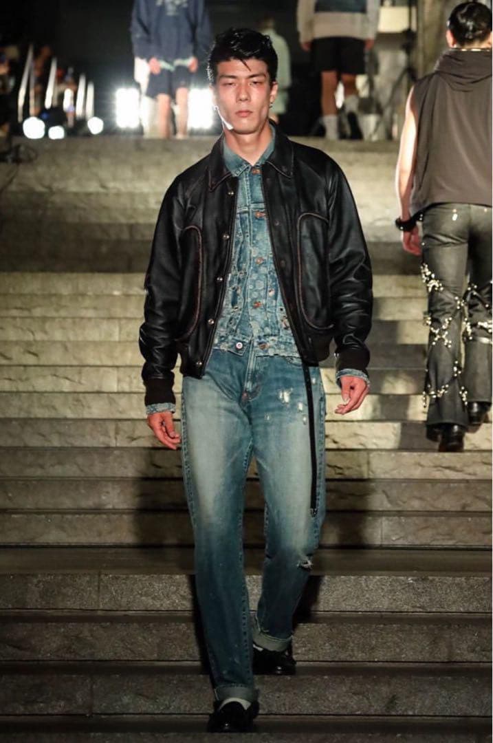 24ss SUGARHILL CORDEDLEATHERJACKET