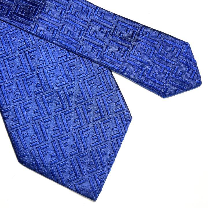 安い超歓迎 フェンディ ネクタイ シルク100% ズッカ 総柄 刺繍 ブルー 509 rEa4Y-m76740560310 限定品格安
