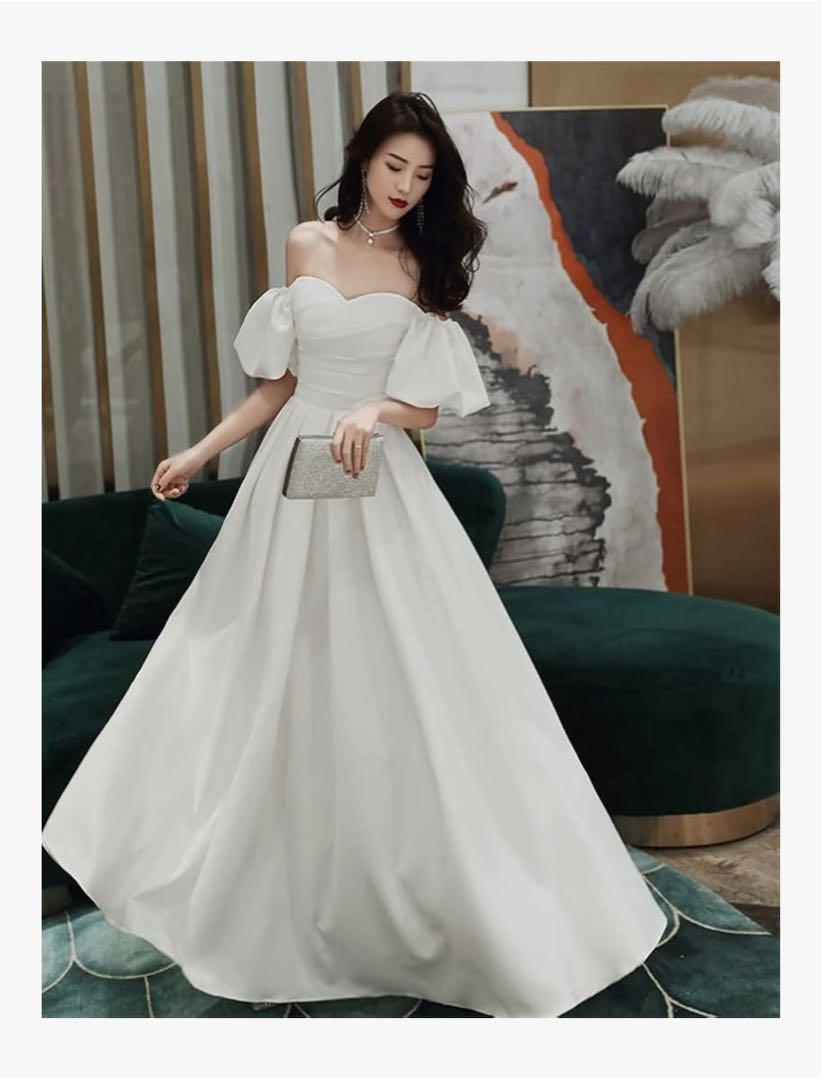 【未着用】オフショルダー 黒 ウエディングドレス　前撮り オフショルダーウェディングドレス結婚式前撮り (ウェディング