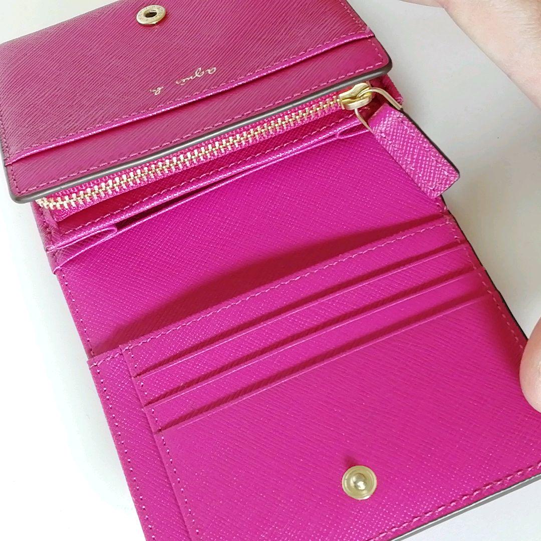 美品 アニエスべー 折り財布 パープル レザー メルカリ