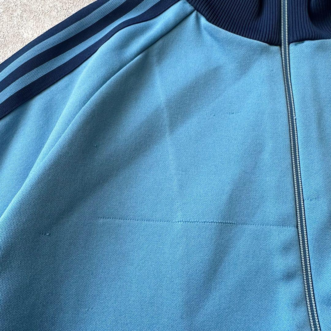 70s adidas トラックジャケット 水色 - メルカリ