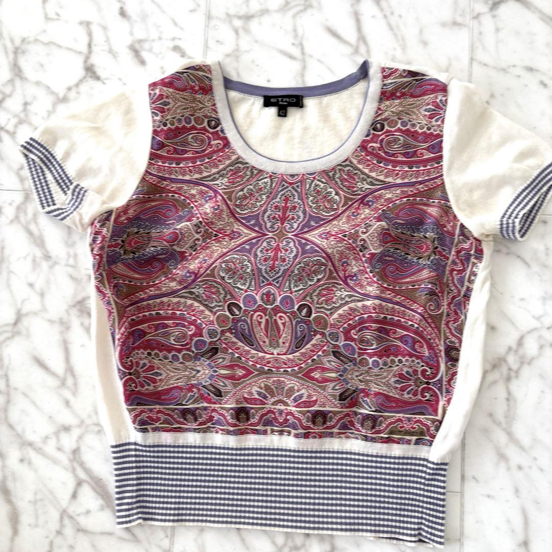 ETRO(エトロ) 総柄半袖シャツ 131-11439-4085 ピンク サイズ S