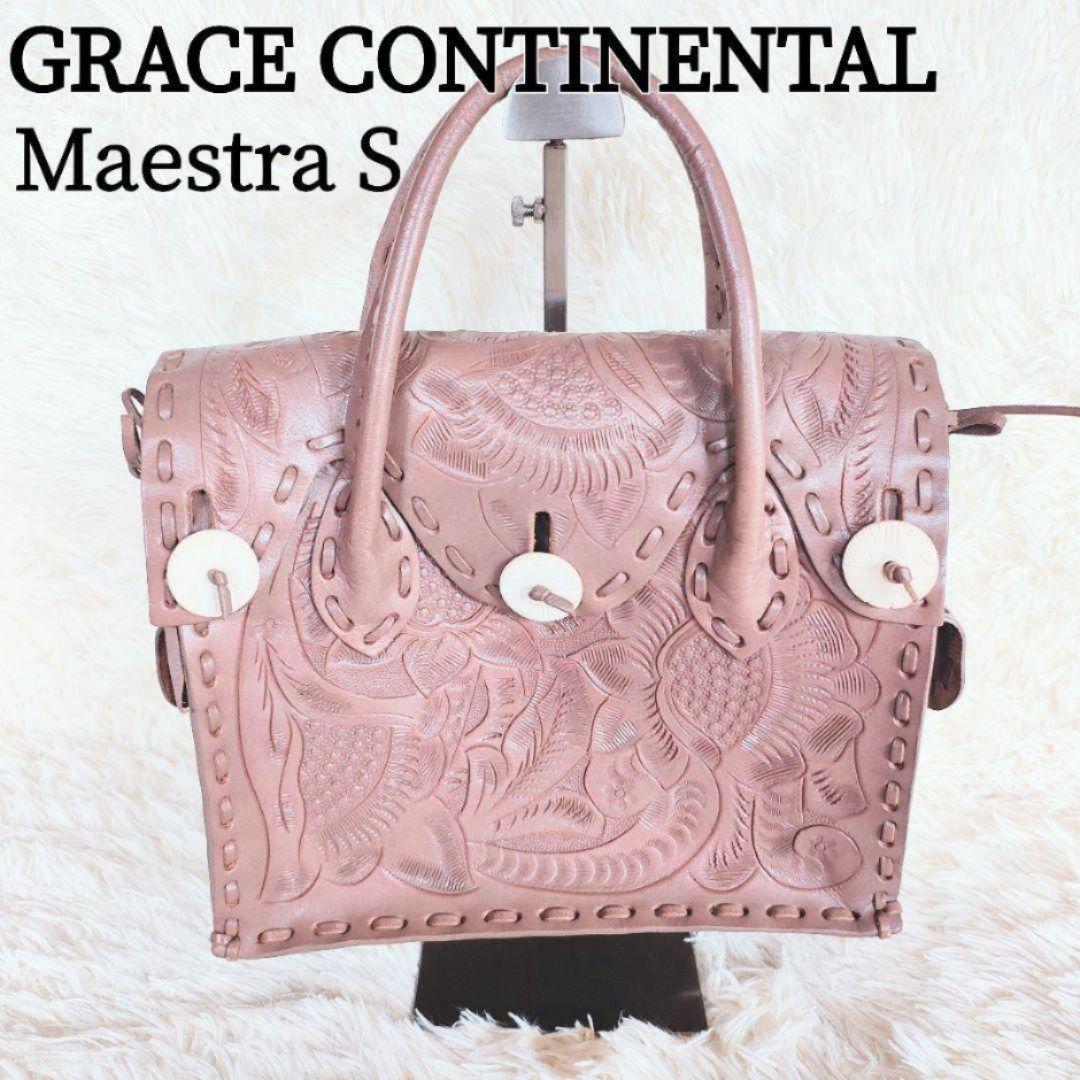 GRACE CONTINENTAL MaestraS-MTLC ゴールド GRACE CONTINENTAL Carving tribes Maestra M-MTLC Tote Bag Hand Bag
