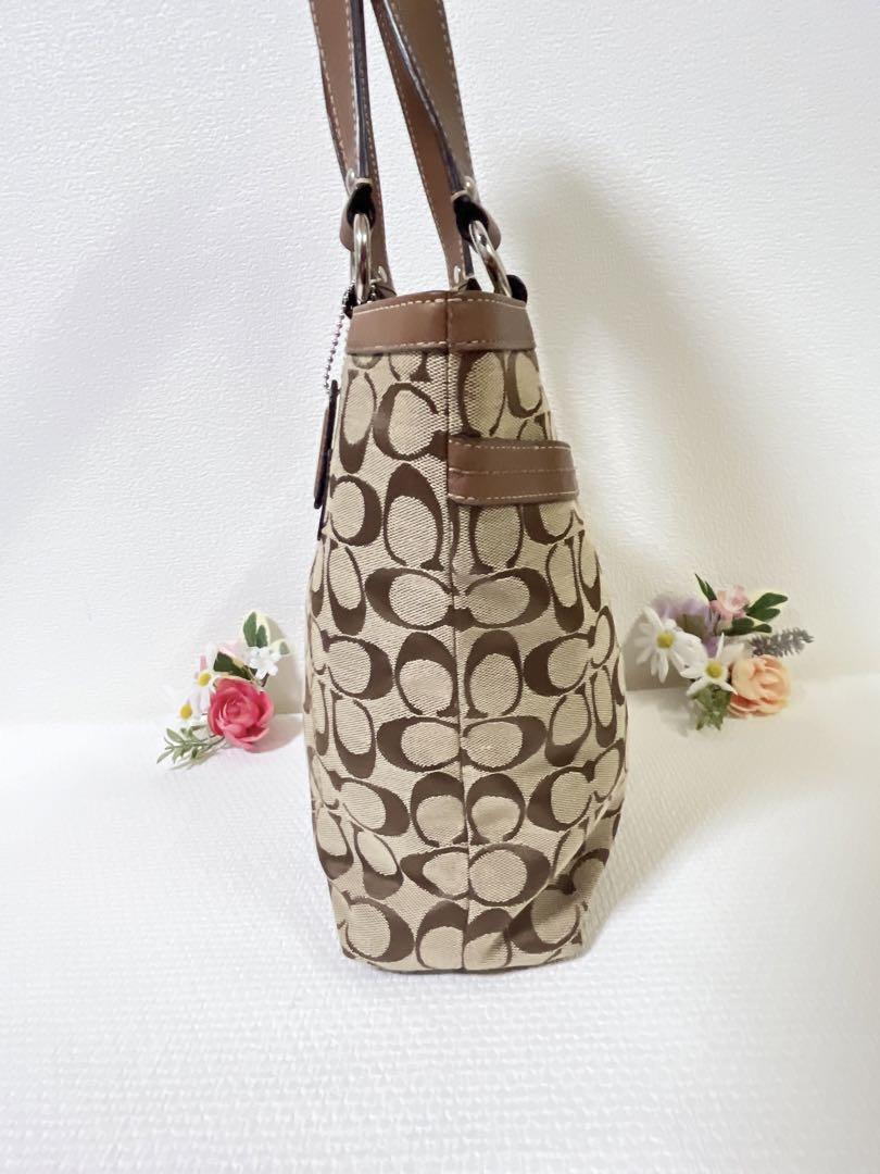 美品★COACH コーチ トートバッグ 肩掛け ペネロピ シグネチャー チャーム