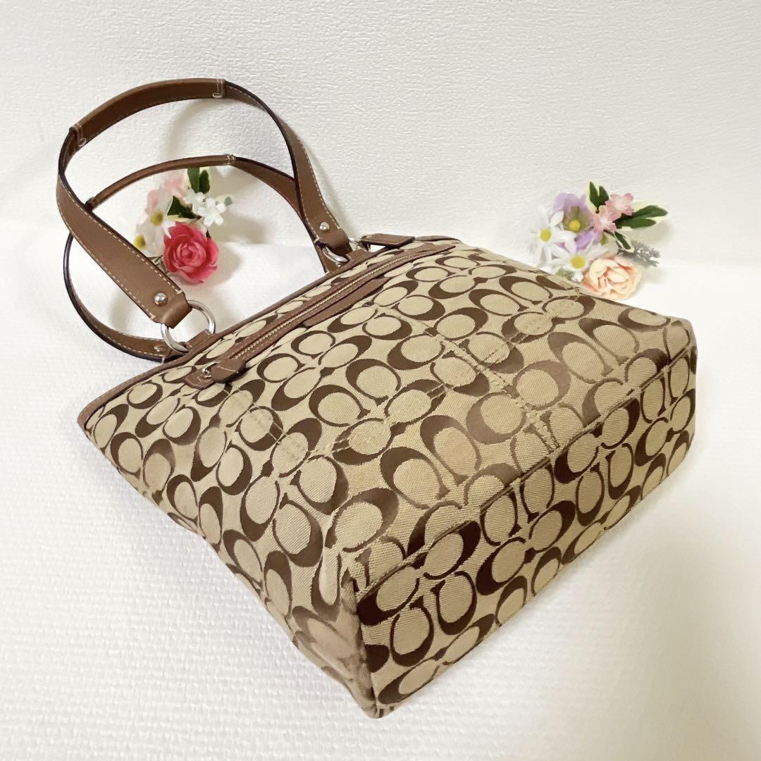 美品★COACH コーチ トートバッグ 肩掛け ペネロピ シグネチャー チャーム