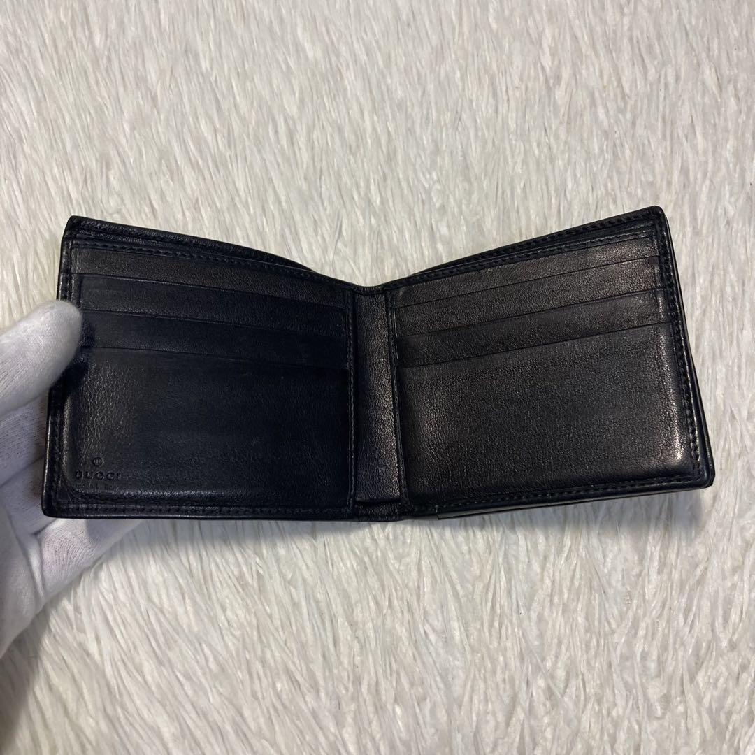 お買い得　GUCCI グッチ　二つ折り　財布　コインケース　黒　小銭入れ