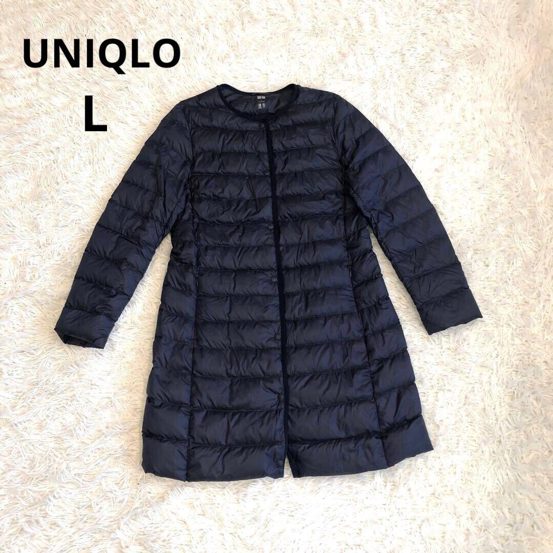 UNIQLO +J ユニクロ ウルトラライトダウンコート ネイビー　Lサイズ UNIQLO - ユニクロ ウルトラライト ダウンコート M ネイビー