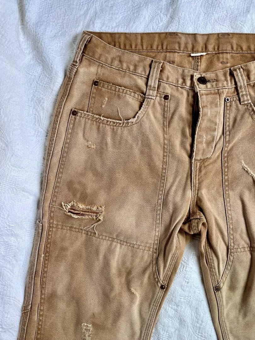 RRL USA製 ダック地 ダブルニー リペア ペインターパンツ 34x34