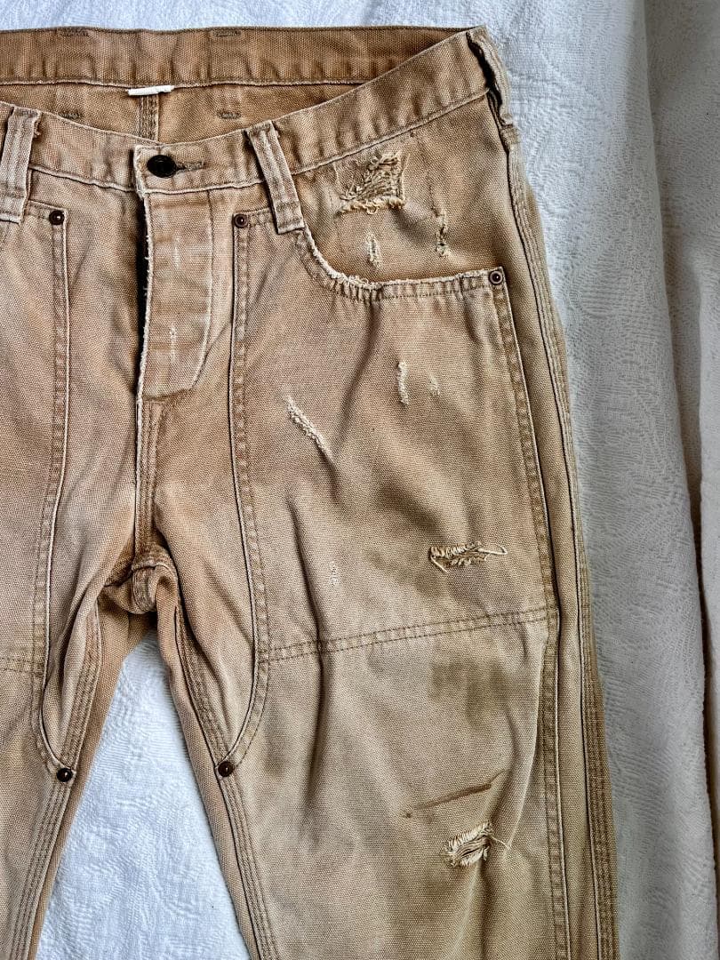 RRL USA製 ダック地 ダブルニー リペア ペインターパンツ 34x34