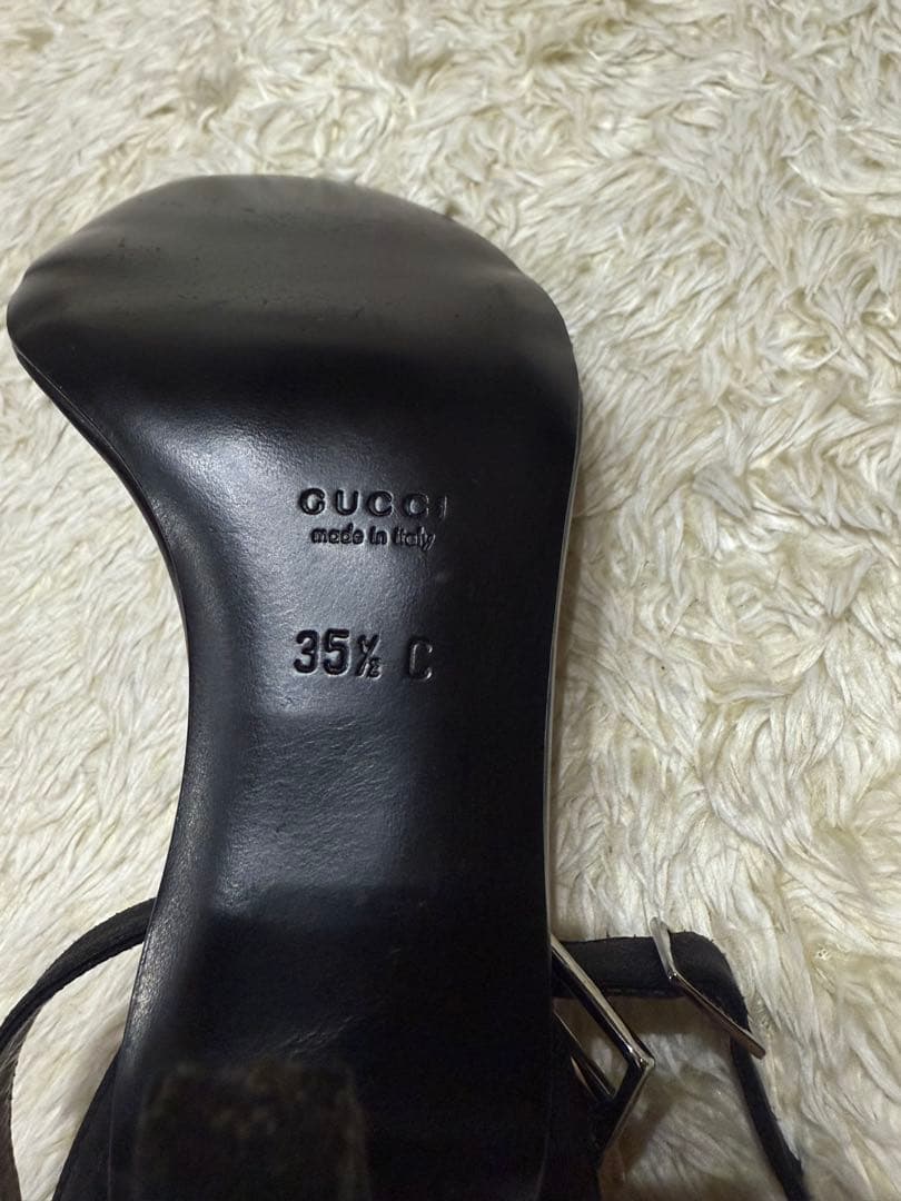 GUCCI ブラック ストラップサンダル グッチ　ジャンク　訳あり
