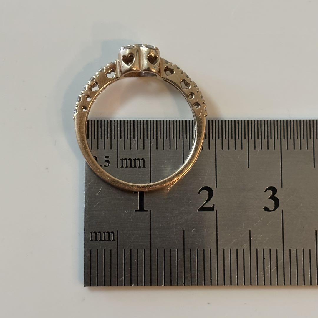 K18ピンクゴールド ダイヤモンドリング 指輪 0.40ct ハート 12号 箱