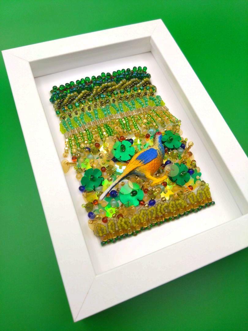 大倉トーイ人形　ビーズ刺繍立体オブジェ　ハンドメイド 大倉トーイ人形 ビーズ刺繍立体オブジェ ハンドメイド