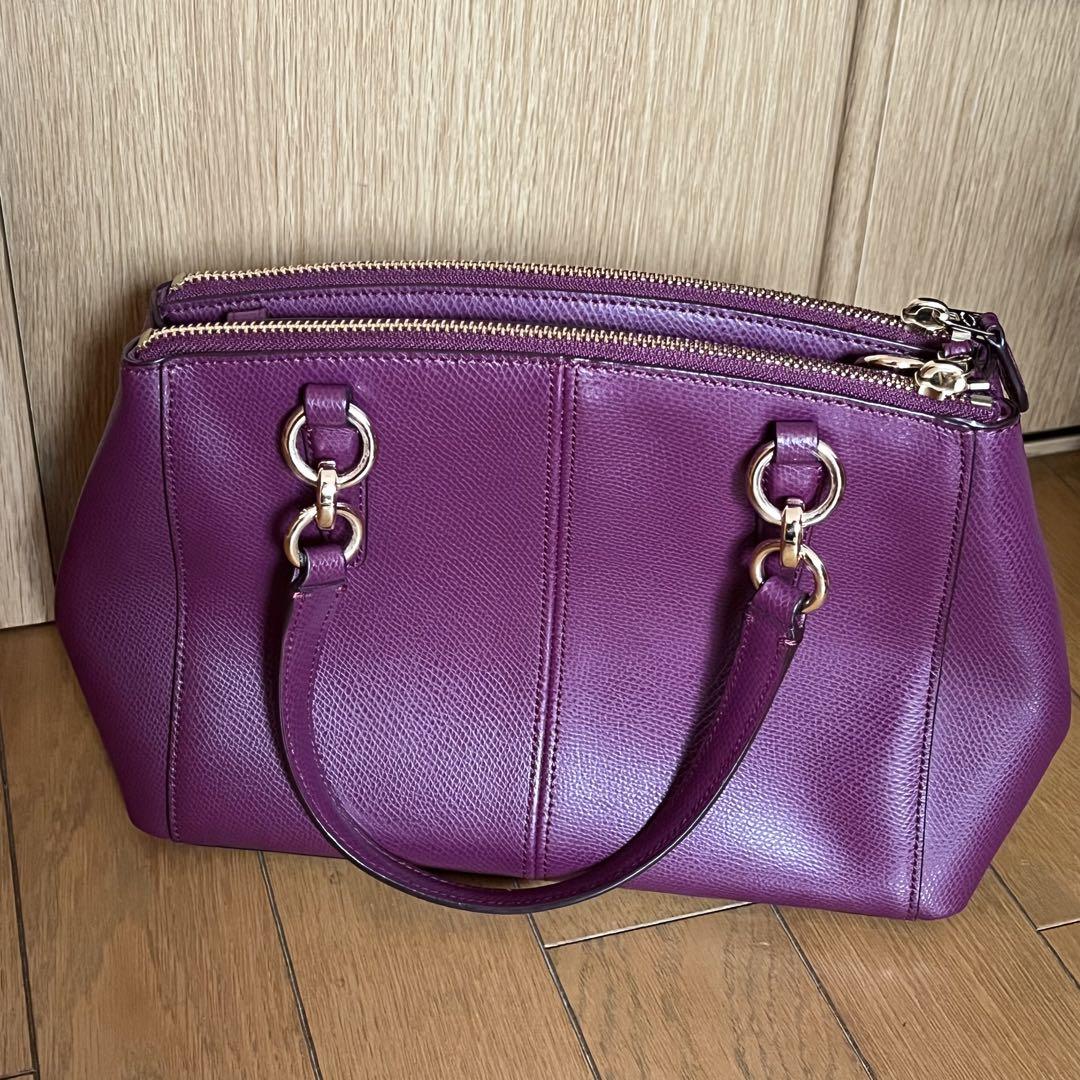 coach ハンドバッグ ショルダーバッグ 紫 - メルカリ