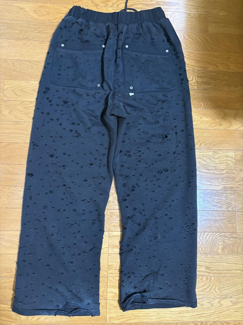 【FAF / フェイク アス フラワーズ】ダメージ バギー スウェット パンツ