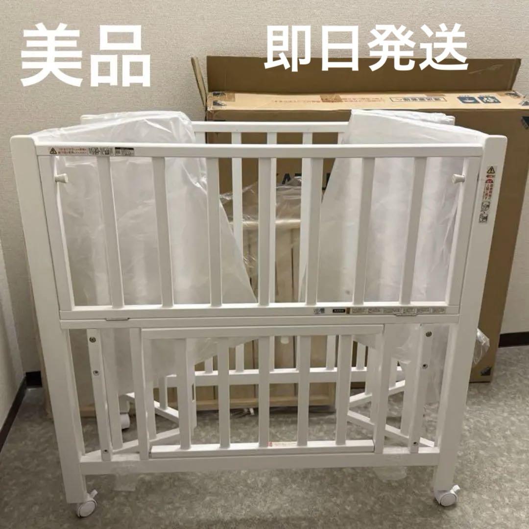KATOJI 折りたたみ ベビーベッド ホワイト