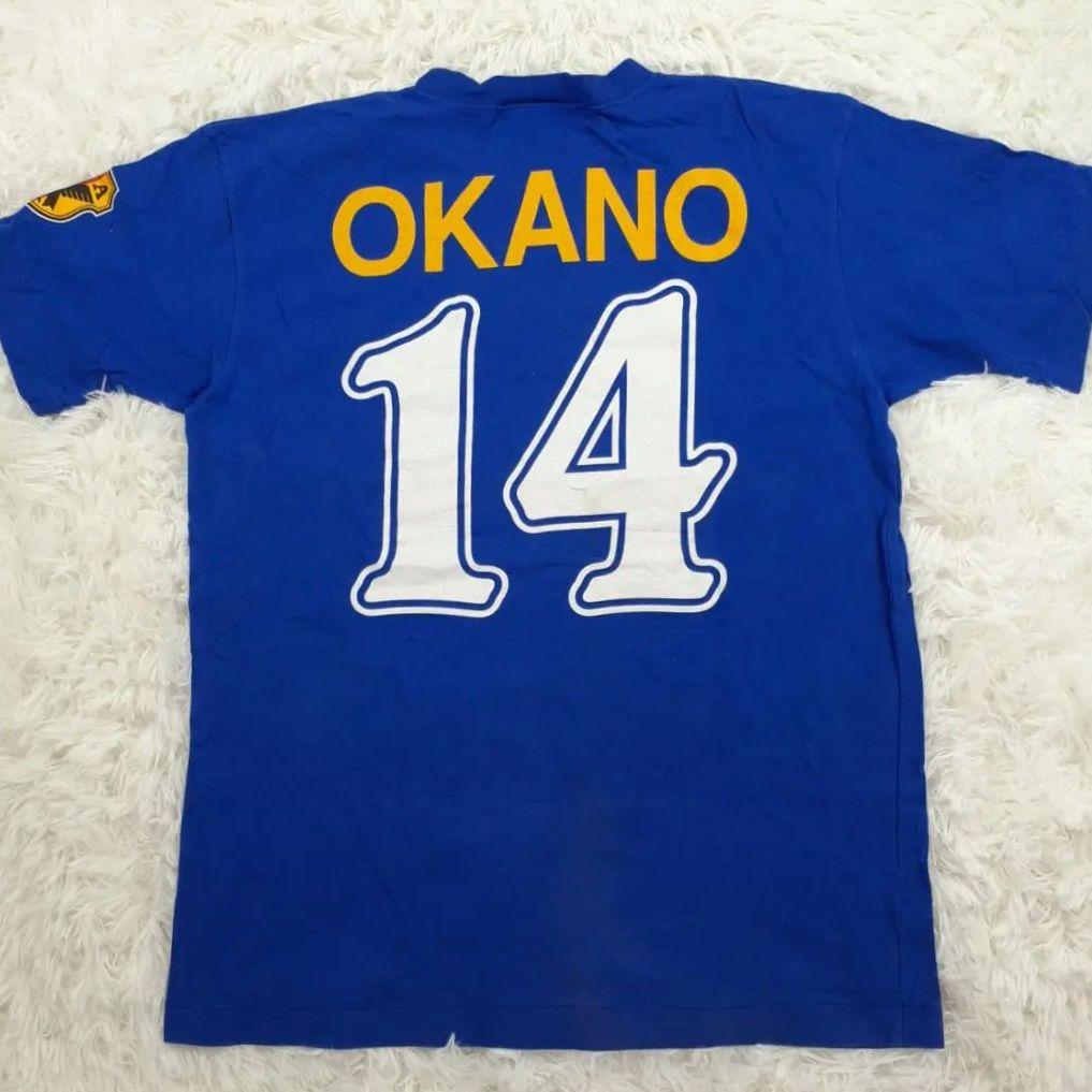 １着でも送料無料 希少◎岡野雅行 14 炎デザイン ユニフォームTシャツ フランスW杯 応援グッズ