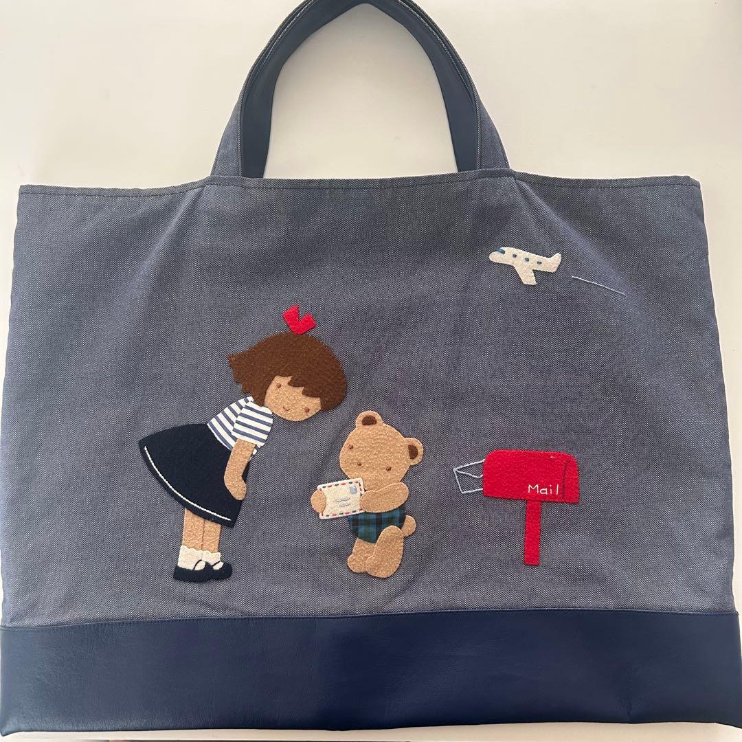 ファミリア　デニムバッグ　紺色