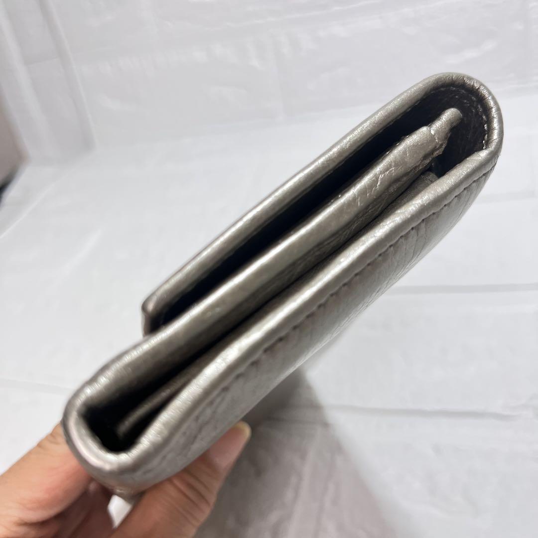 美品✨GUCCI 長財布　ソーホー　GG シルバー　シボレザー　メンズ