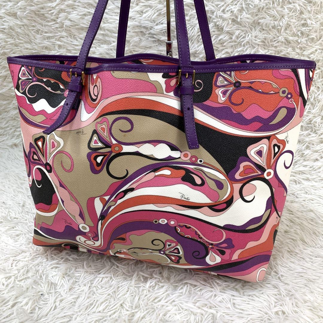 美品✨エミリオプッチ トートバッグ ショルダーバッグ PVC ピンク レザー
