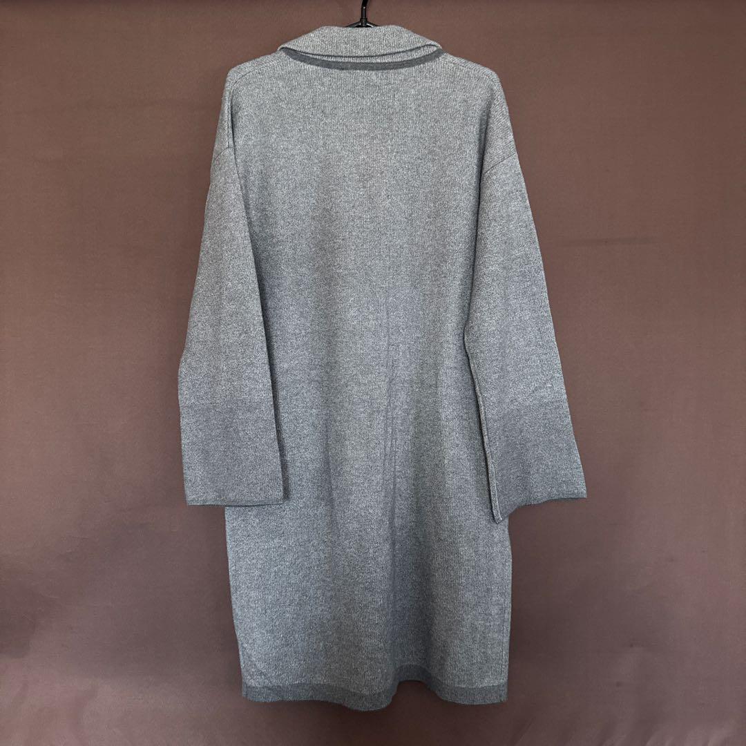 Theory グレー ニットコート ロングカーディガン S トップス