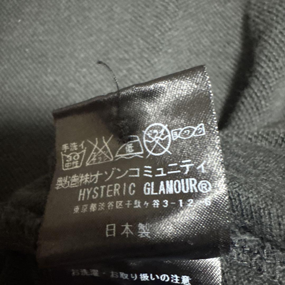 HYSTERIC GLAMOUR ダブルガール柄ポロシャツS/コットン/ブラック