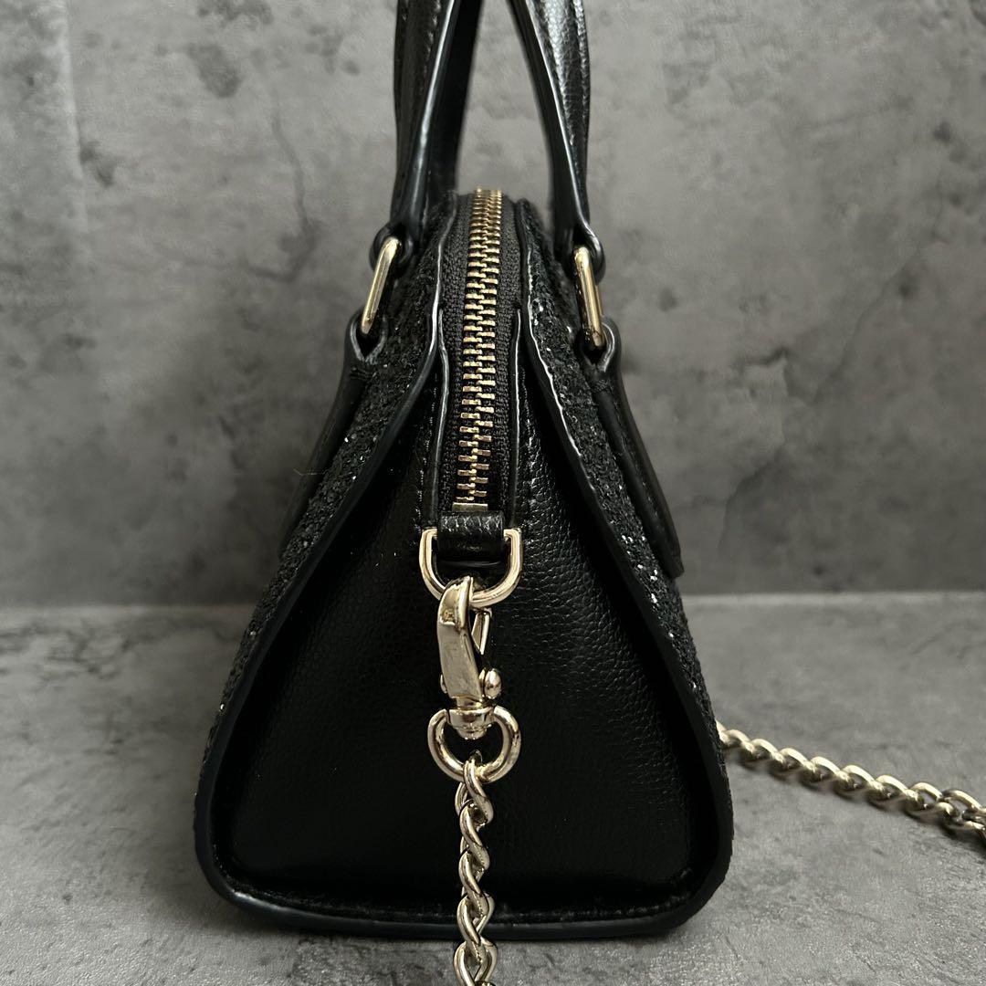 J*k様 美品 Kate Spade ブラック グリッター 2way チェーン
