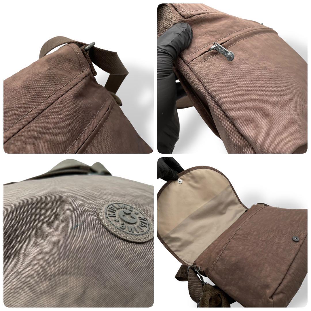 極美品　kipling キプリング　ショルダーバッグ　ナイロン　ブラウン
