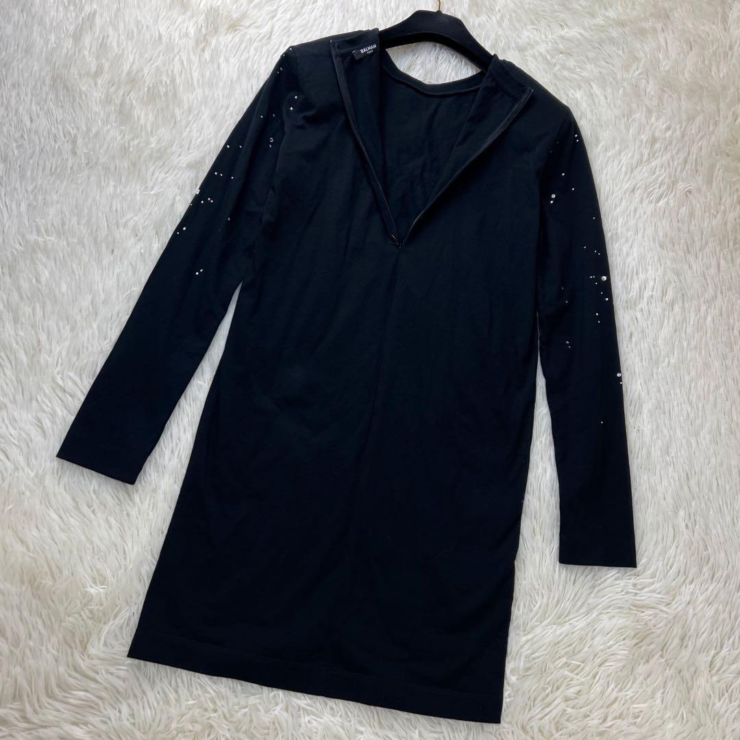 高い信頼 厚い信頼 新品♡デカロゴ♡ラインストーン仕様♡BALMAIN バルマン シャツ ワンピース