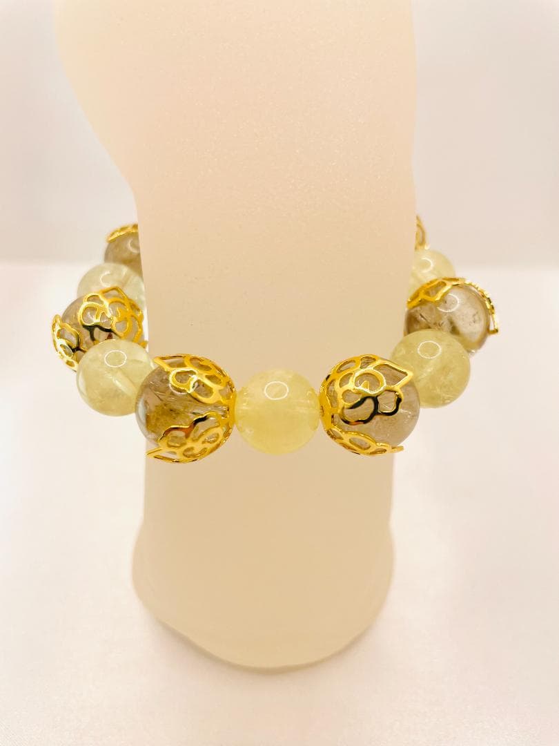 スモーキーアゼツライト＆レモンシトリン 内径約16cm