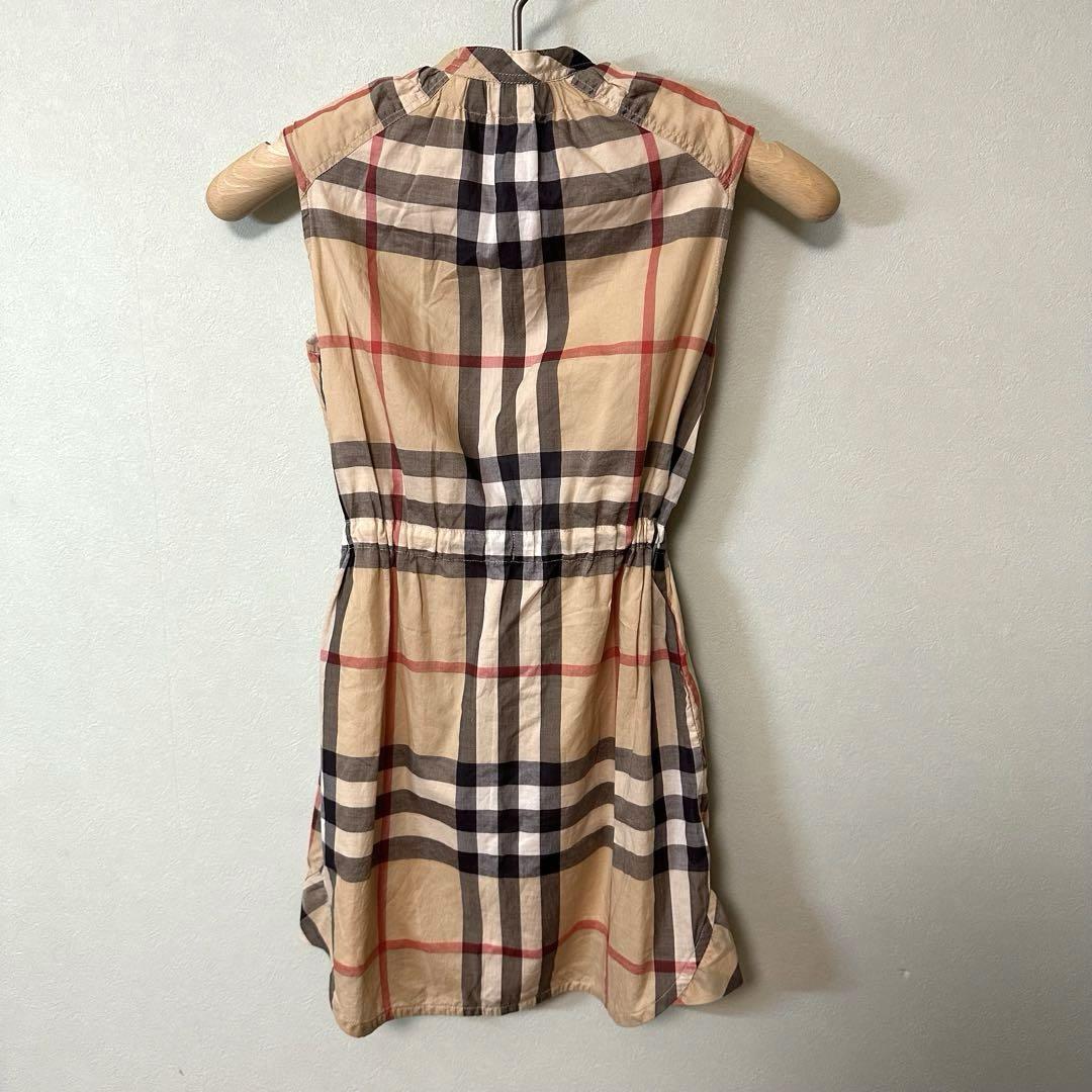 BURBERRY 8Y 128cm キッズ　腰紐ノースリーブワンピース　チェック