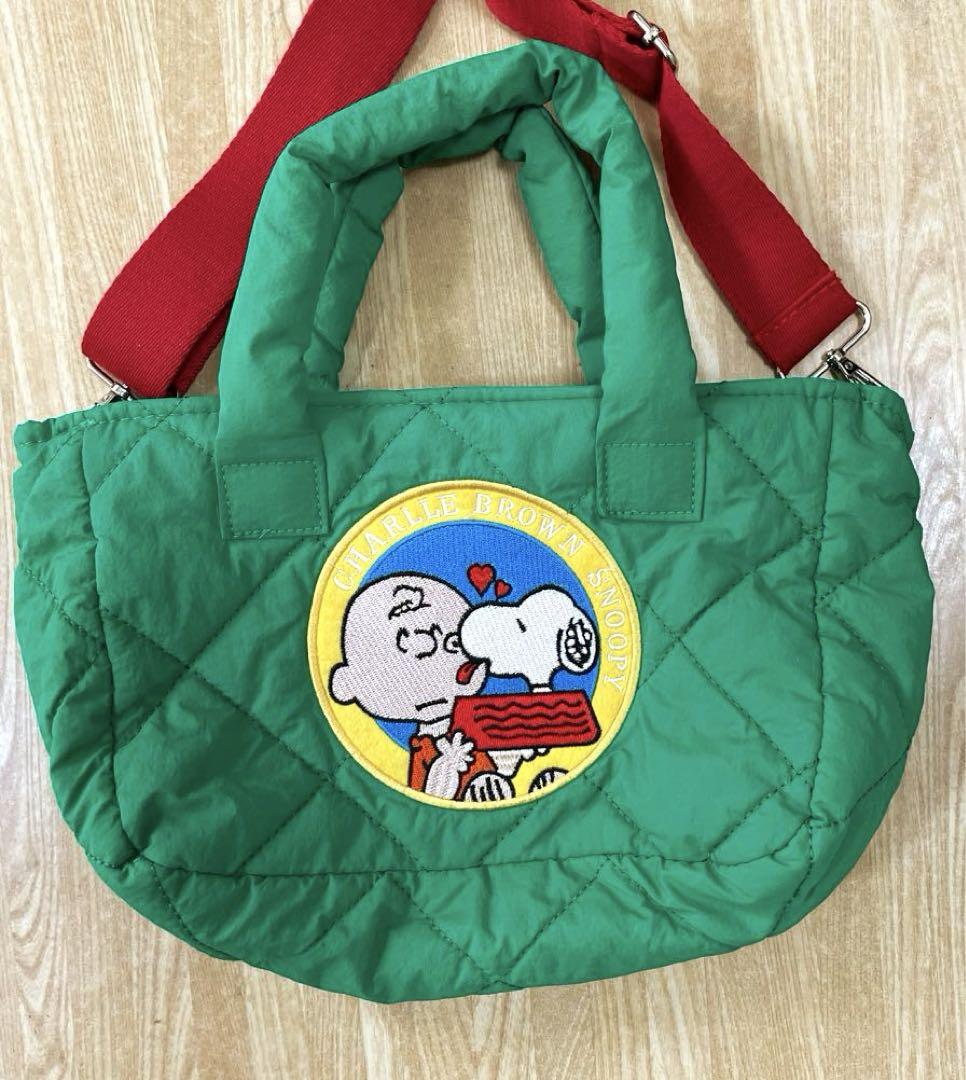BTS J-HOPEホビ着用 SNOOPY スヌーピーキルティングバッグ 緑