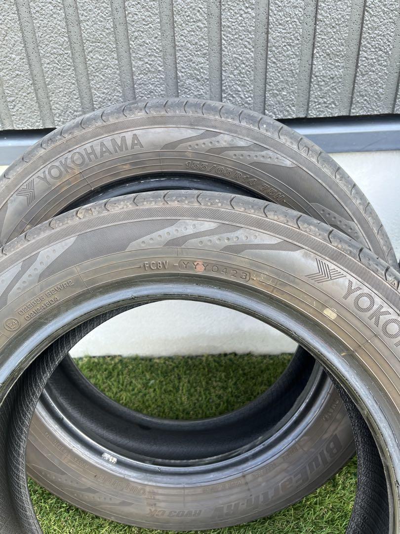 状態良好【送料無料、4本】155/65R14 ヨコハマ　ブルーアースRV03