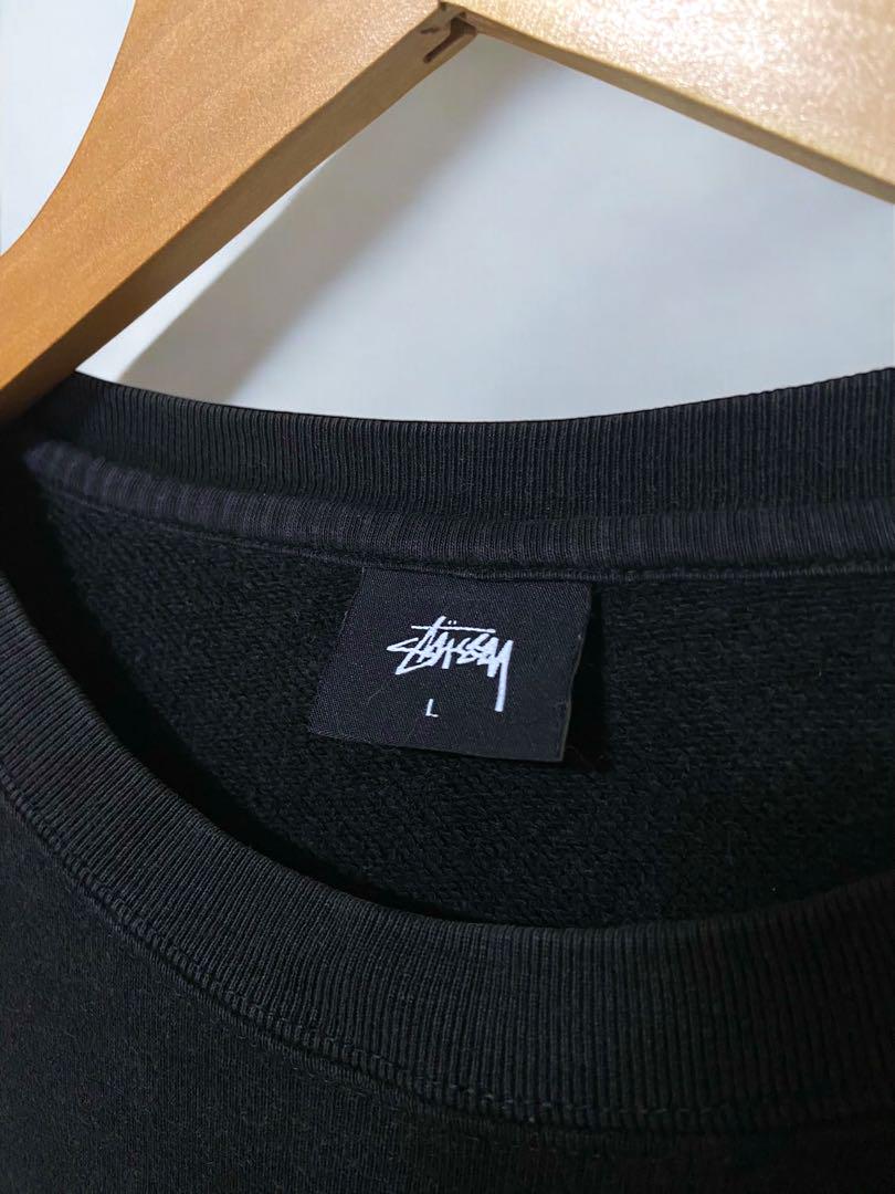 人気　Stussy ブラック スウェット トレーナー