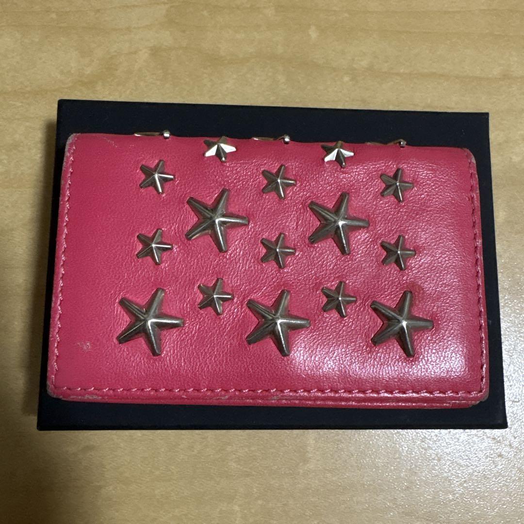 JIMMY CHOO ピンク 星型スタッズ パスケース　名刺入