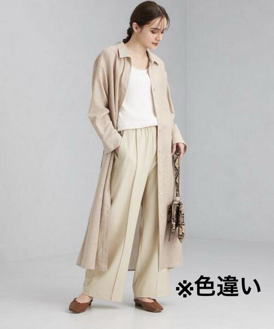 憧れの グリーンレーベルリラクシング シアーリネンベルトシャツ ワンピース