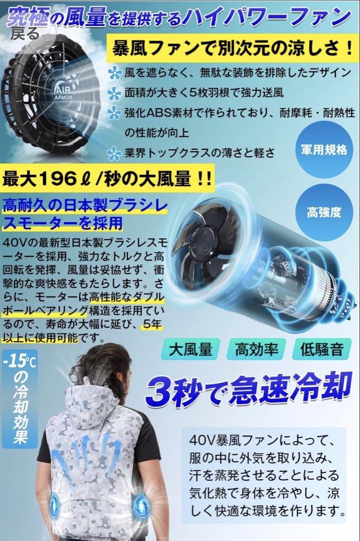 2025夏モデル 40V超強力 30000mAh ファンバッテリーセット