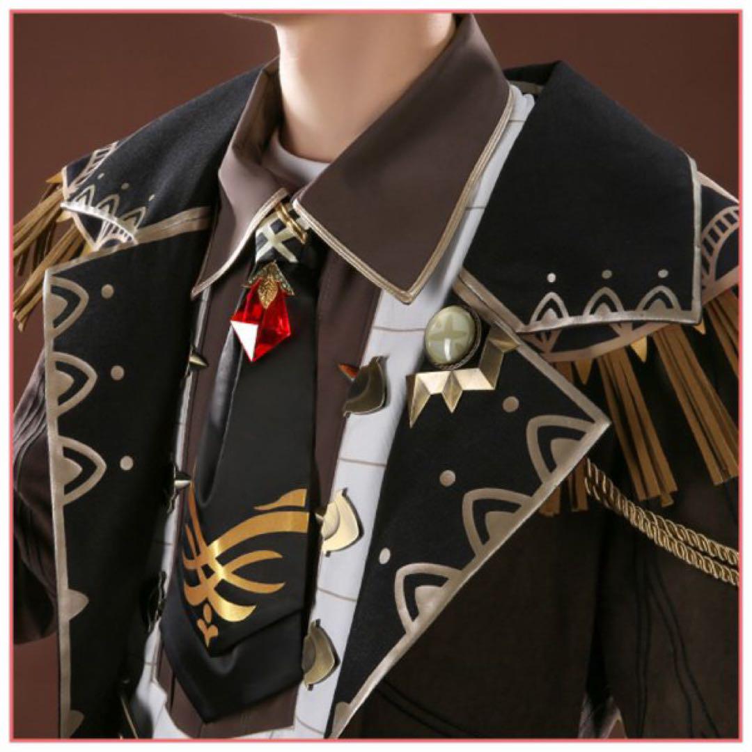 三分妄想製 原神 ディルック コスプレ 衣装 Sサイズ ウィッグ 画像5