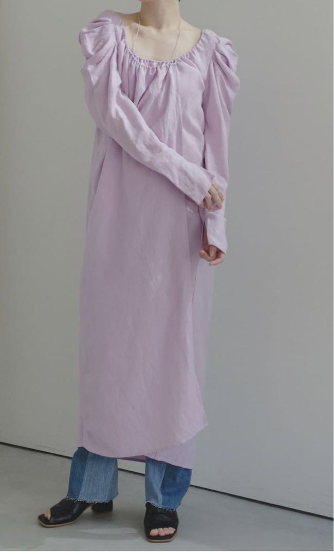 新品 ONEME シャーリング カシュクールワンピ