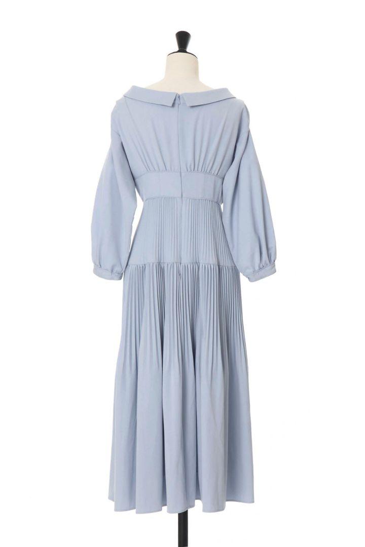herlipto 　Pleated Open Shirt Dress　M　sky