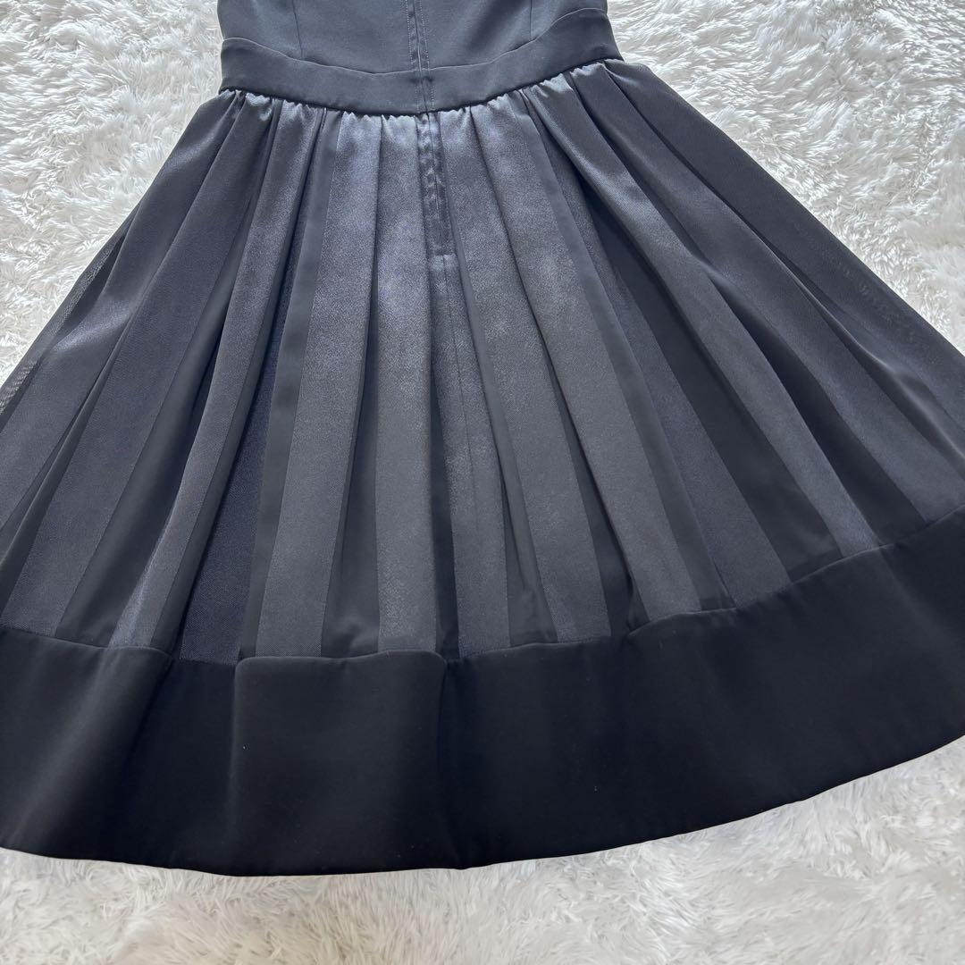 極美品　FOXEY NEW YORK ストライプスカートドレス　ノースリーブ