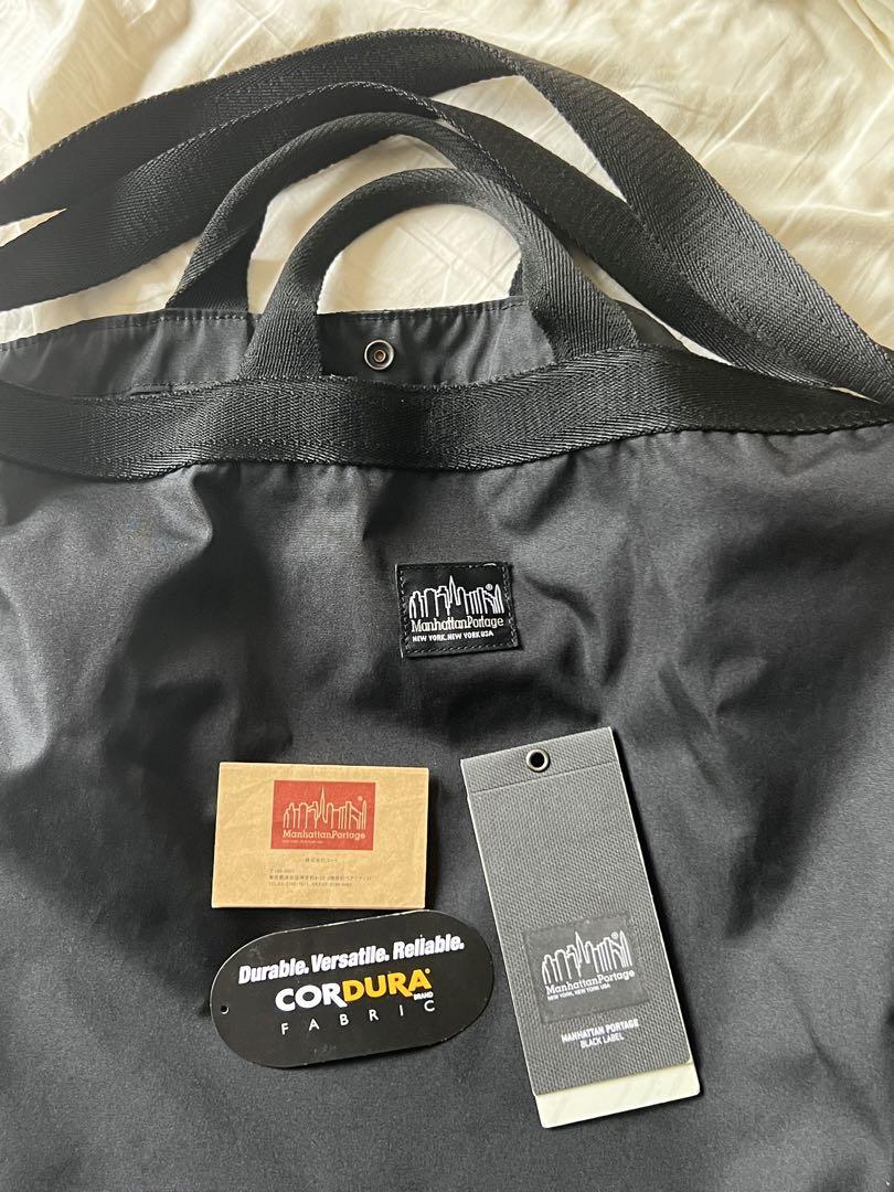 【美品！】マンハッタンポーテージ ブラック 肩掛けもできるトートバッグ GARMENT DISTRICT TOTE BAG | Manhattan Portage BLACK LABEL