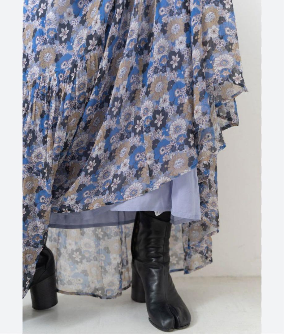 シフォンプリントドレス
