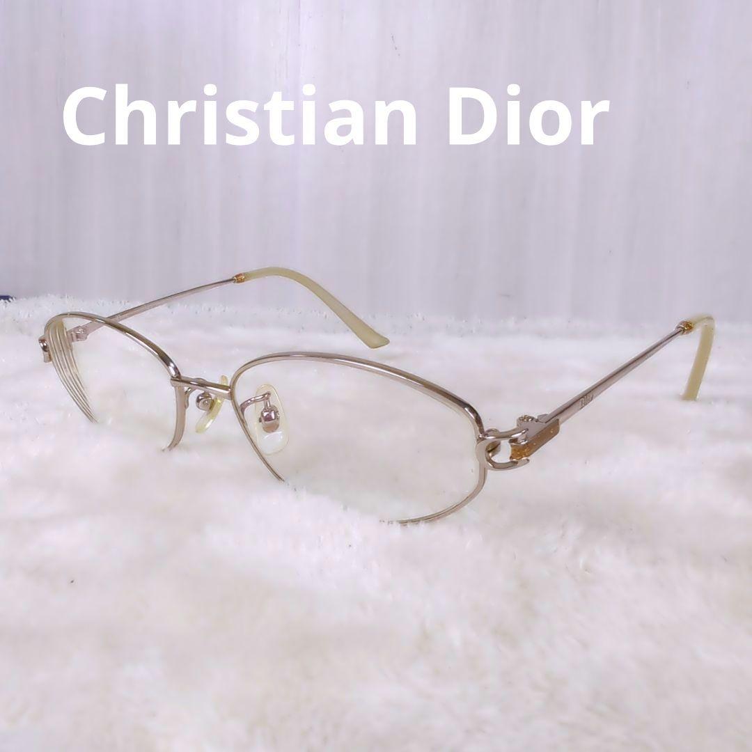 Christian Dior ディオール メガネ 度入り CDロゴ リムレス