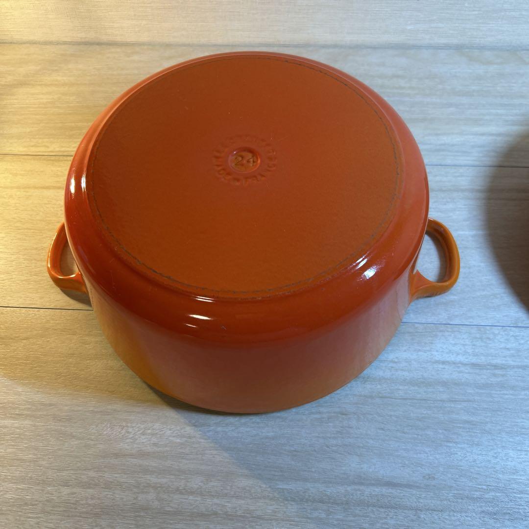 ルクルーゼ　ココットロンド　24cm オレンジ　両手鍋　鍋