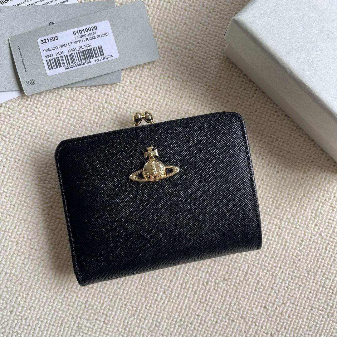 新品 ヴィヴィアンウエストウッド 二つ折り財布 ブラック