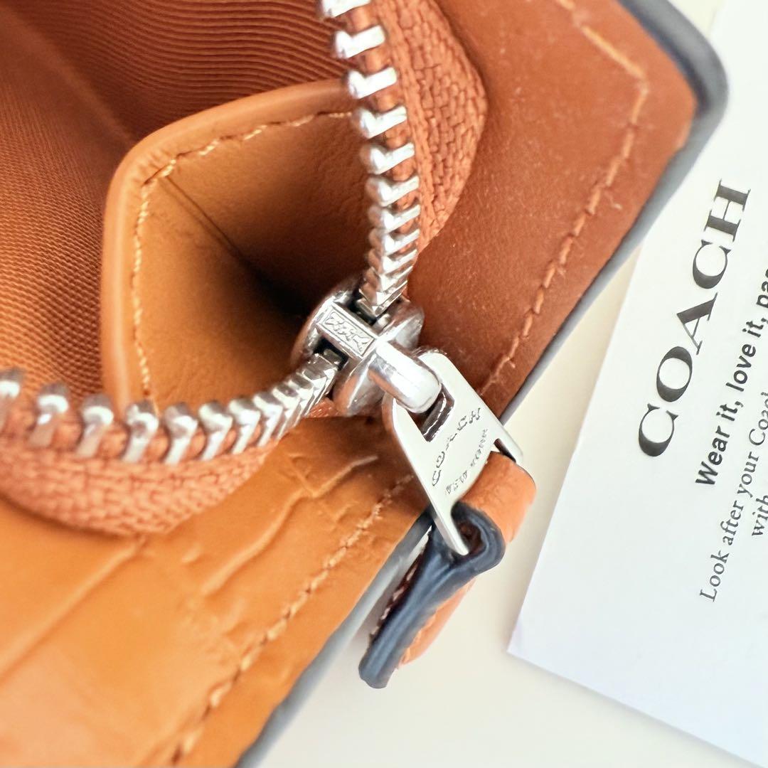COACH コーチ 折り財布 クロコダイル エンボスド レザー