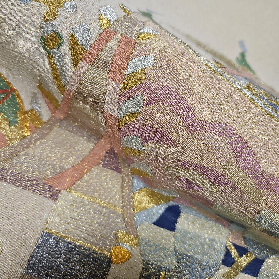 袋帯☆山鹿清華☆綴れ織り☆作家物☆正絹☆お太鼓柄☆仕立て上がり☆逸品