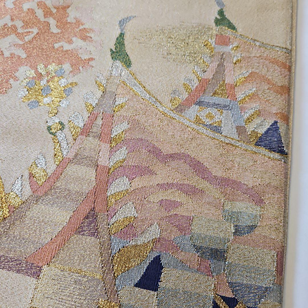 袋帯☆山鹿清華☆綴れ織り☆作家物☆正絹☆お太鼓柄☆仕立て上がり☆逸品