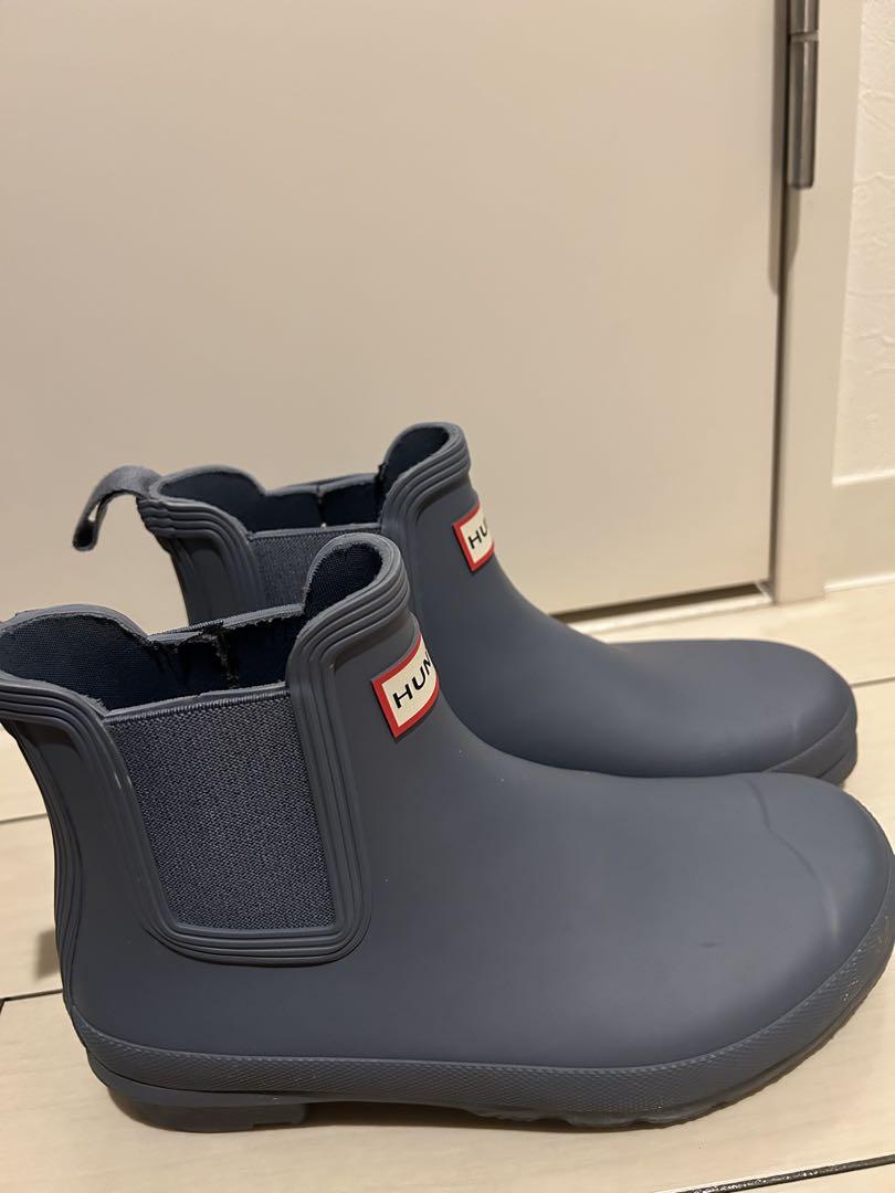 HUNTER グレー ショートレインブーツ HUNTER グレー ショートレインブーツ レディース